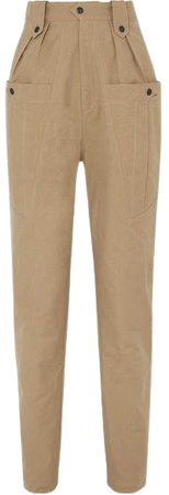 Yerris Pleated Cotton-twill Tapered Pants - Army green