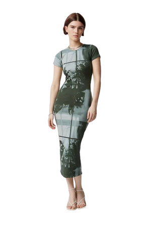 Motel Rosika Printed Short Sleeve Midi Dress | Urban Outfitters
