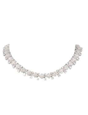 Silver Diamond Choker Necklace