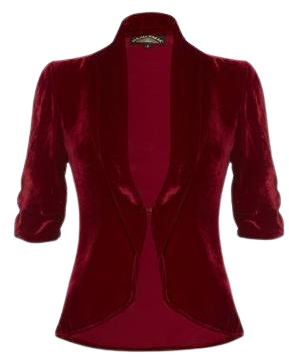 Lilliana jacket in deep red velvet - Nancy Mac
