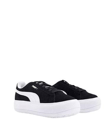 Puma Suede Mayu platform sneakers in black | ASOS