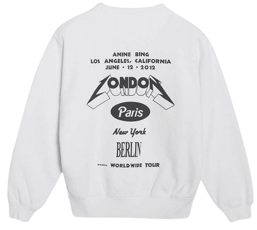 ANINE BING Ramona Sweatshirt Tour - White