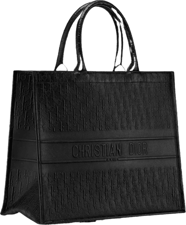 Black Dior Oblique Embossed Calfskin