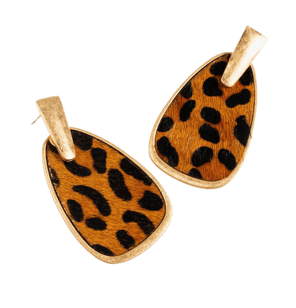 Tiana Leopard Drop Earrings | francesca's
