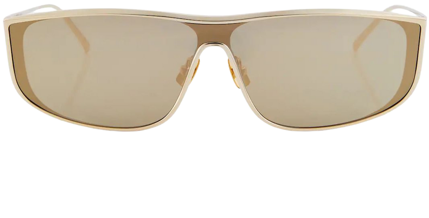 SL 605 Rectangular Sunglasses in Gold - Saint Laurent | Mytheresa