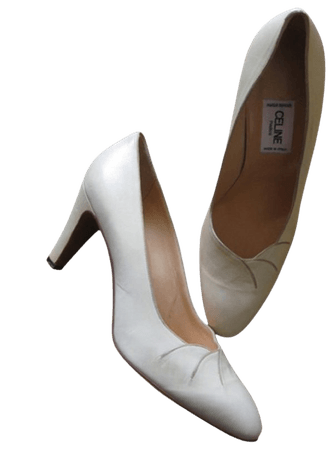 white kitten heels