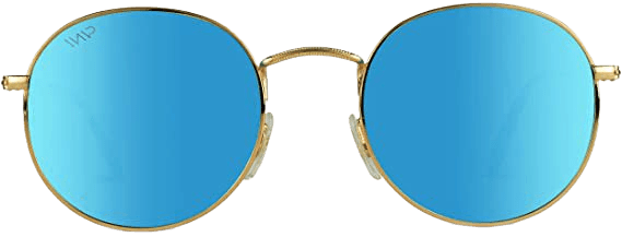 Amazon.com: WearMe Pro - Reflective Lens Round Trendy Sunglasses ( Gold Frame / Black Lens, 51) : Clothing, Shoes & Jewelry