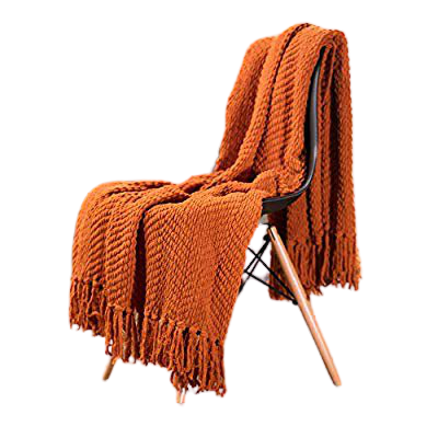 Amazon.com: Chanasya Textured Knitted Super Soft Throw Blanket with Tassels Warm Cozy Plush Lightweight Fluffy Woven Blanket for Bed Sofa Chair Couch Cover Living Bed Room Orange Throw Blanket(50"x65")- Orange: Home & Kitchen