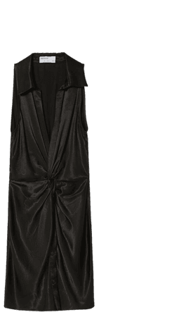 Sleeveless satin mini shirt dress - Dresses - Woman | Bershka