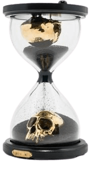 Skull time piece hourglass