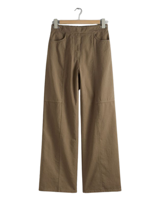 Straight Utility Trousers - Dark Beige - Wide trousers - & Other Stories US