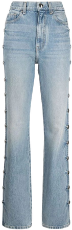 KHAITE Danielle Studded straight-leg Jeans - Farfetch