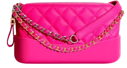 chanel hot pink quilted shoulder chain strap bag