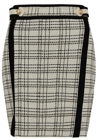 Textured Check Knit Mini Skirt | Karen Millen