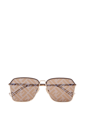 Gold Square-frame gold-tone and acetate mirrored sunglasses | Fendi | NET-A-PORTER
