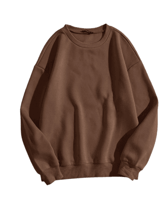 Solid Round Neck Sweatshirt | SHEIN USA
