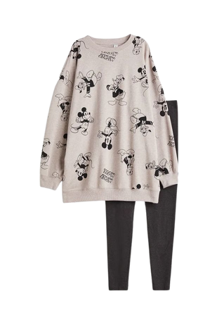 Printed Pajamas - Beige/Mickey Mouse - Ladies | H&M US