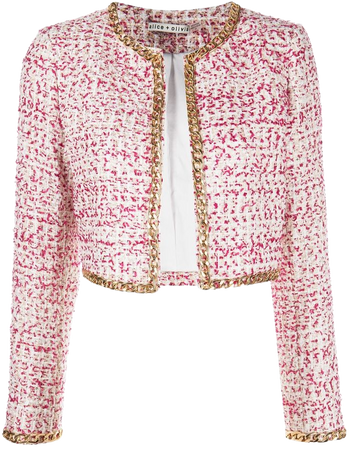 Alice + Olivia Kidman Cropped Tweed Jacket - Farfetch