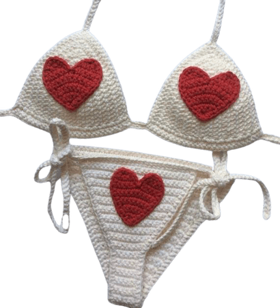 Queen of hearts crochet bikini