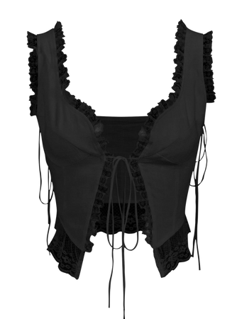 ribbon bow black crop top corset