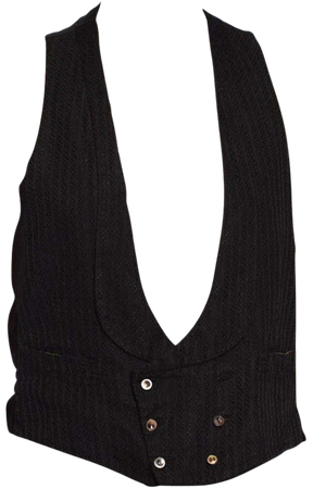 Victorian Black Silk and Cotton Damask Stripe Antique Mens Formal Vest For Sale at 1stDibs