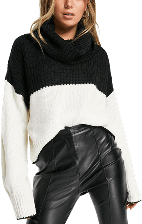 Topshop Colorblock Cowl Neck Sweater | Nordstrom