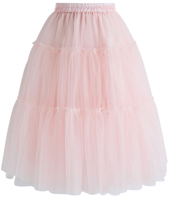 Amore Tulle Midi Skirt in Pink - Skirt - BOTTOMS - Retro, Indie and Unique Fashion