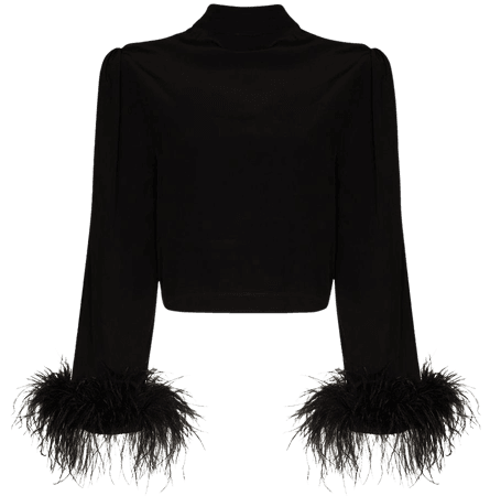 Shop Rixo Addison feather-embellished top with Express Delivery - FARFETCH