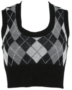 Charlotte Russe - Casual Tops: Vest: Argyle Crop Sweater