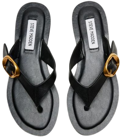 RAYS Black Leather Thong Sandal | Women's Sandals – Steve Madden