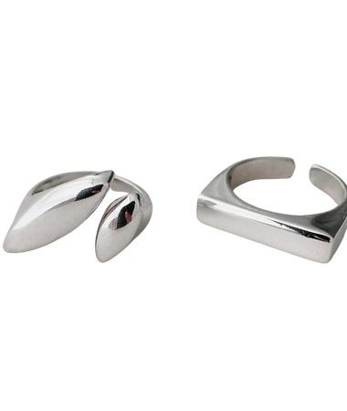 silver funky rings