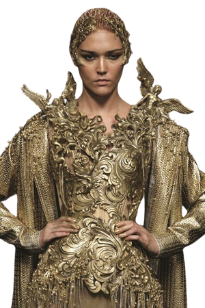 gold elaborate outfit