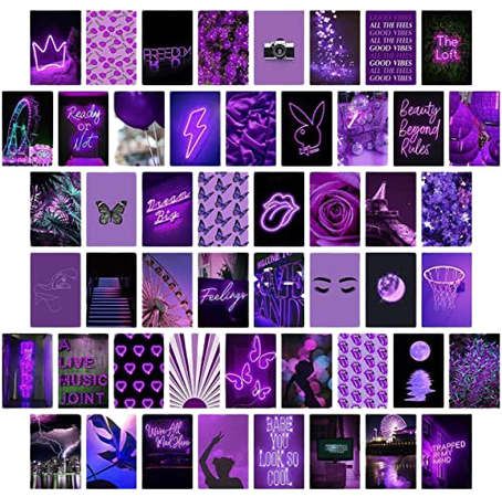 Amazon.com: Purple Wall Collage Kit Aesthetic Pictures, Bedroom Decor for Teen Girls, Wall Collage Kit, Collage Kit for Wall Aesthetic, VSCO Girls Bedroom Decor, Aesthetic Posters, Collage Kit (50 PCS 4x6 inch): Handmade