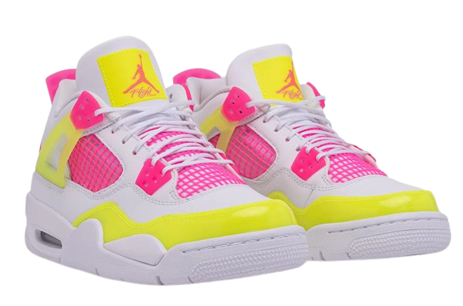 yellow/green & pink Jordan 4’s