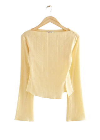 Cropped Asymmetric Frilled Top - Yellow - & Other Stories WW