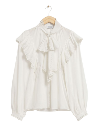 Scalloped Ruffle Blouse - Ivory - Blouses - & Other Stories US