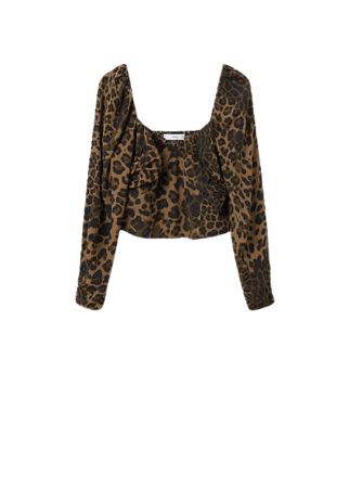 Puff sleeve crop blouse - Women | Mango USA