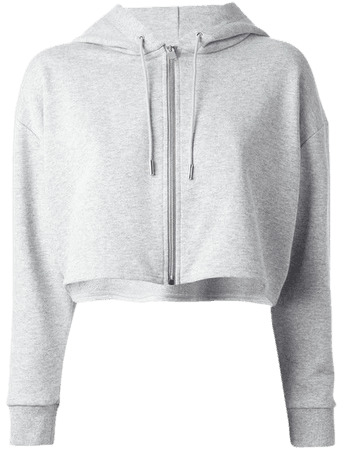 Light Grey Cropped Hoodie Sweater