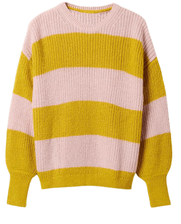 Blouson Cuff Fluffy Jumper - Pink, Yellow Multistripe | Boden US
