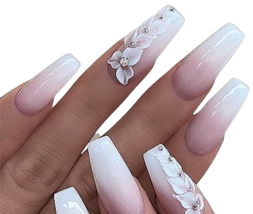 floral wedding nails