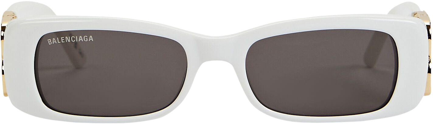 Balenciaga Dynasty Rectangular Sunglasses in white | INTERMIX®
