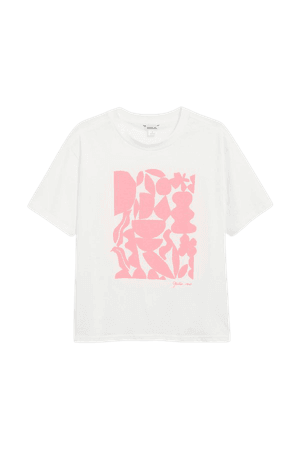 Cotton tee - Abstract print - T-shirts - Monki WW