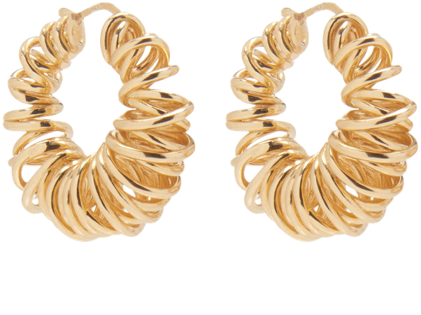 Gold-Plated Spiral Hoop Earrings By Bottega Veneta | Moda Operandi