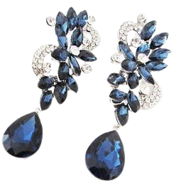 Blue and Silver Earrings