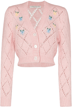 Alessandra Rich floral-embroidered Cropped Cardigan - Farfetch