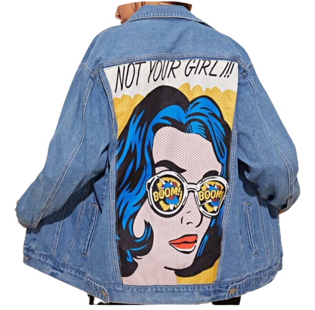 Pop Art Printed Denim Jacket