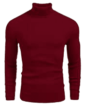 COOFANDY Mens Ribbed Slim Fit Knitted Pullover Turtleneck Sweater Red at Amazon Men’s Clothing store