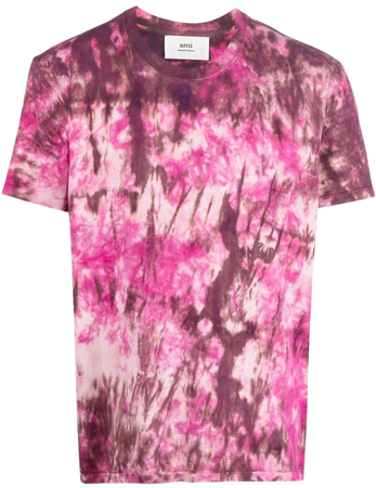 AMI Paris Tie dye-print Cotton T-shirt - Farfetch