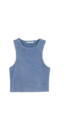 Faded-effect ripped sleeveless T-shirt - T-shirts - Women | Bershka