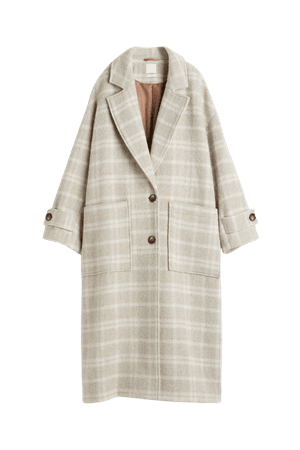 Wool-blend Coat - Beige/plaid - Ladies | H&M US